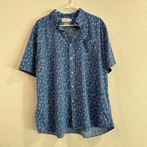 Southern Tide red white and blue mix drink button up XL